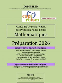 Annales COPIRELEM pour préparer le CRPE 2026 (Tarif vente directe aux étudiants) Lot avec Préparation 2024